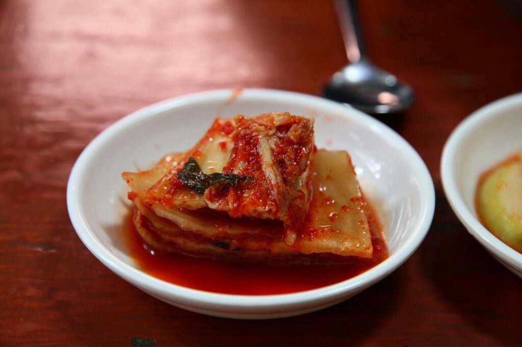 kimchi on a side dish-